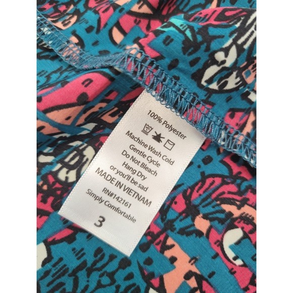 [144] LULAROE Women's Size 3 Blue Open Waterfall Cardigan Pink Floral Pattern - Picture 7 of 7
